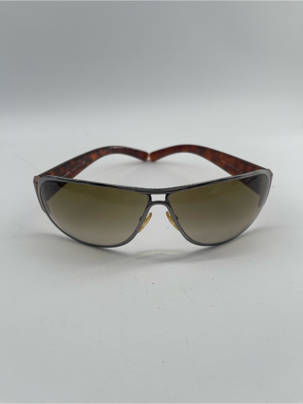 Prada Brown Gradient Lens Sunglasses with Tortoiseshell Temples #804-9985